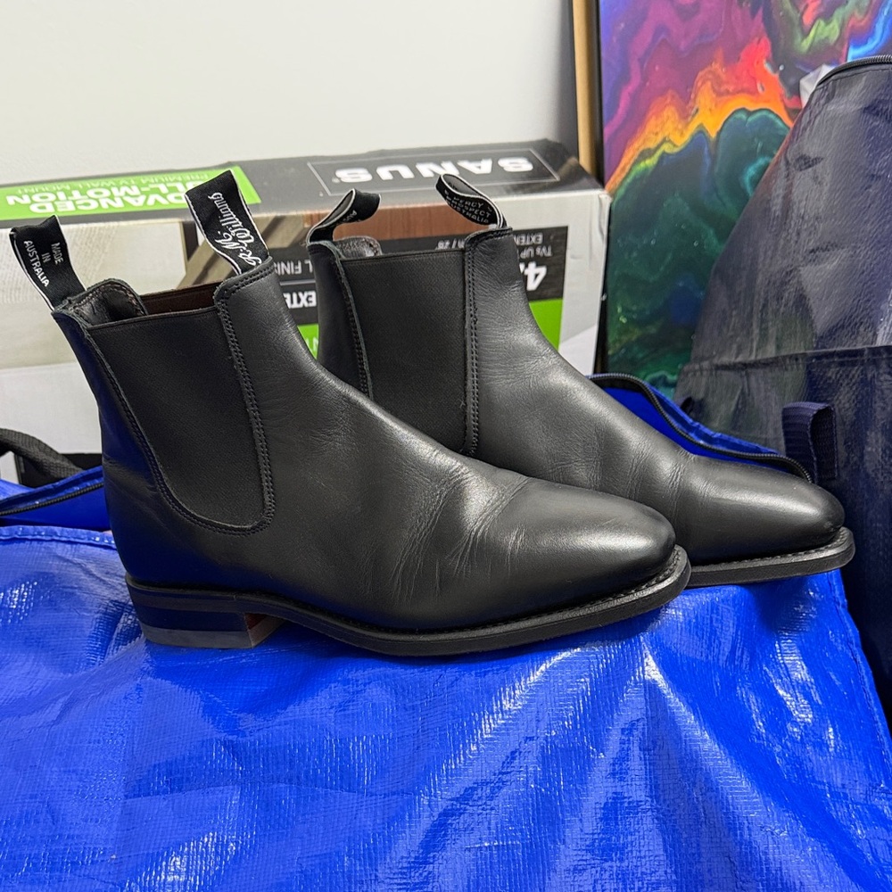 R.M. Williams Black Leather Ankle Boots